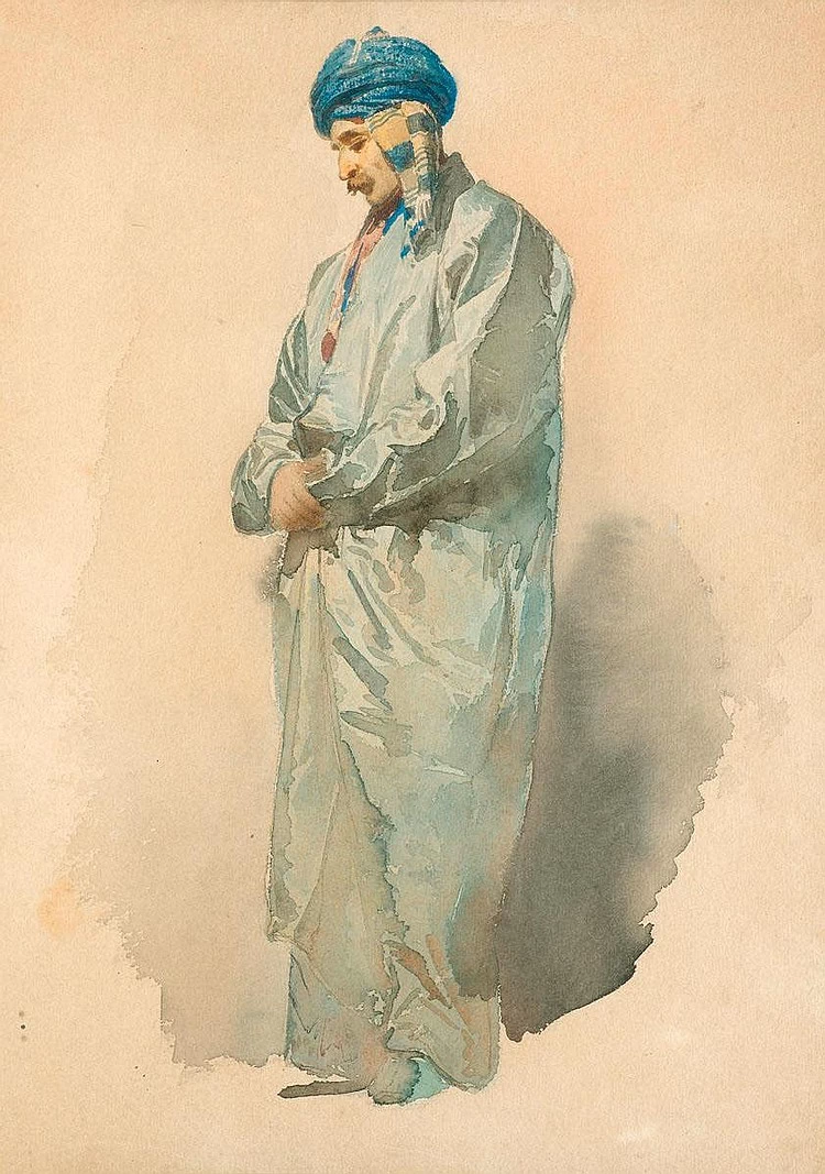 Uomo in costume arabo